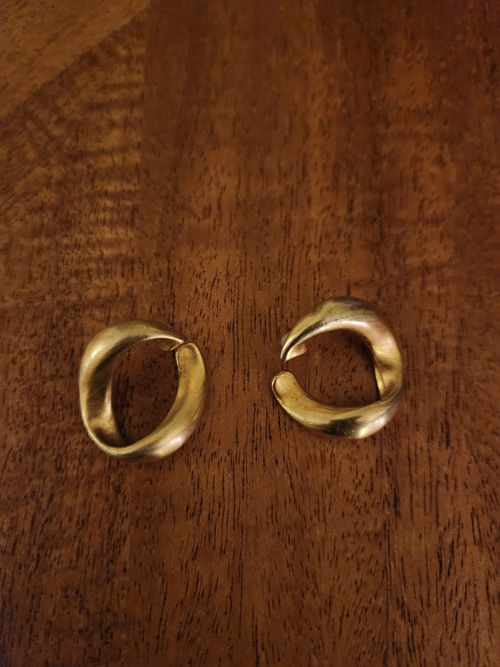 Gold Sculpted Hoop Earrings - Elegant Women Jewelry